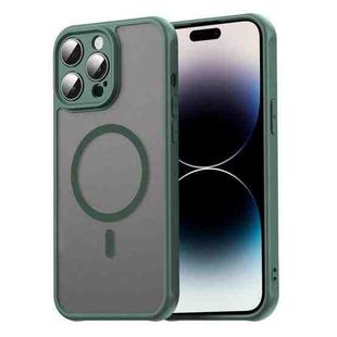 For iPhone 14 Pro Fan Dun Series TPU Hybrid PC Frosted Magsafe Phone Case(Green)