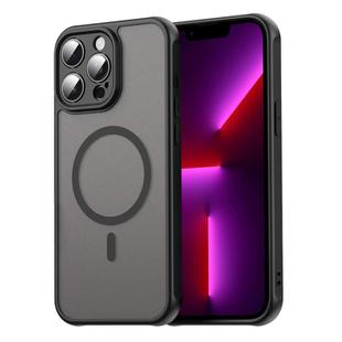 For iPhone 13 Pro Max Fan Dun Series TPU Hybrid PC Frosted Magsafe Phone Case(Black)