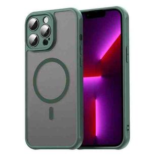 For iPhone 13 Pro Fan Dun Series TPU Hybrid PC Frosted Magsafe Phone Case(Green)