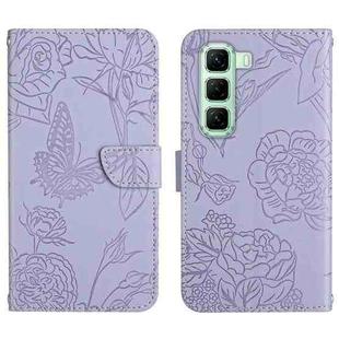 For Infinix Hot 50 Pro 4G Skin Feel Butterfly Embossed Flip Leather Phone Case(Purple)