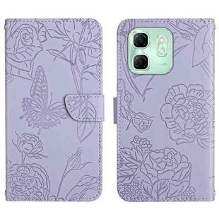 For Infinix Hot 50i 4G Skin Feel Butterfly Embossed Flip Leather Phone Case(Purple)