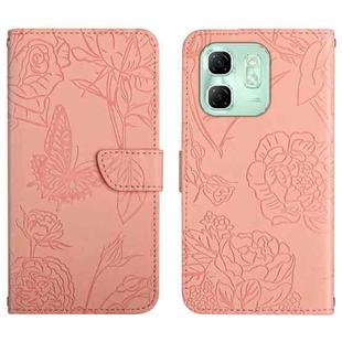 For Infinix Hot 50i 4G Skin Feel Butterfly Embossed Flip Leather Phone Case(Pink)