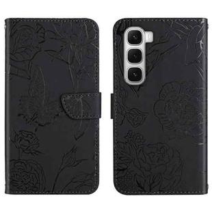 For Infinix Hot 60 4G / 60i 4G Skin Feel Butterfly Embossed Flip Leather Phone Case(Black)