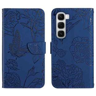 For Infinix Hot 60 4G / 60i 4G Skin Feel Butterfly Embossed Flip Leather Phone Case(Blue)