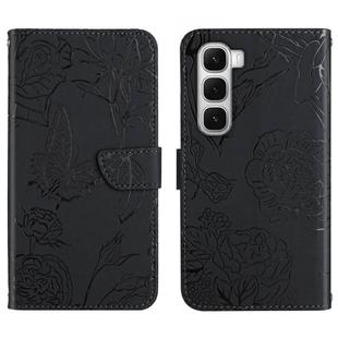 For Infinix Hot 60 Pro+ 4G Skin Feel Butterfly Embossed Flip Leather Phone Case(Black)
