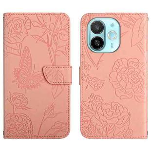 For Tecno Spark 30C 5G Skin Feel Butterfly Embossed Flip Leather Phone Case(Pink)