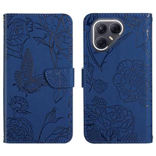 For Tecno Pova 7 5G Skin Feel Butterfly Embossed Flip Leather Phone Case(Blue)