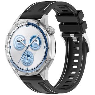 22mm Hybrid Nylon Braid Silicone Watch Band(Black)
