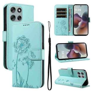 For Motorola Moto G56 5G Dandelion Embossed Pattern Flip Leather Phone Case(Green)