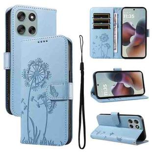 For Motorola Moto G56 5G Dandelion Embossed Pattern Flip Leather Phone Case(Sky Blue)