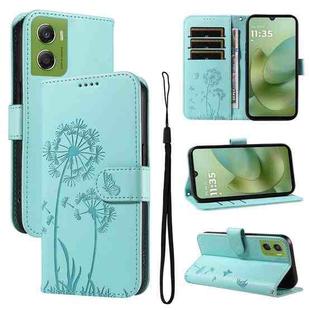 For Motorola Moto G06 4G Dandelion Embossed Pattern Flip Leather Phone Case(Green)