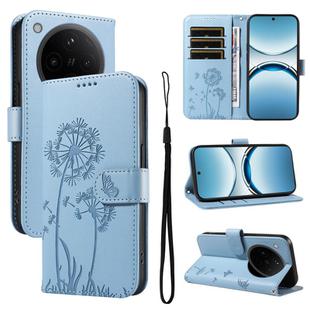 For OPPO Find X8 5G Global Dandelion Embossed Pattern Flip Leather Phone Case(Sky Blue)