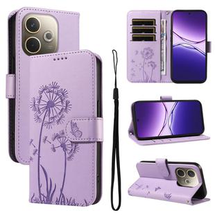 For OPPO A5 Pro 5G Global Dandelion Embossed Pattern Flip Leather Phone Case(Purple)