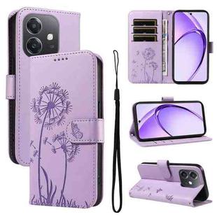 For OPPO A5X 5G Global Dandelion Embossed Pattern Flip Leather Phone Case(Purple)