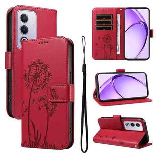 For OPPO K12X 5G Global Dandelion Embossed Pattern Flip Leather Phone Case(Red)