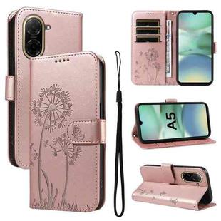 For Redmi A5 4G 173.3mm Dandelion Embossed Pattern Flip Leather Phone Case(Rose Gold)
