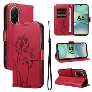 For Redmi A5 4G 173.3mm Dandelion Embossed Pattern Flip Leather Phone Case(Red)