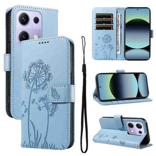For Redmi Note 13 Pro 4G / 14S 4G Dandelion Embossed Pattern Flip Leather Phone Case(Sky Blue)