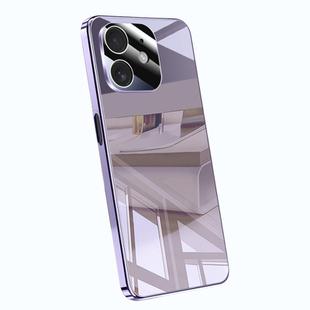 For iPhone 12 Electroplating Ice Crystal Airbag Full Coverage Shockproof Phone Case(Purple)
