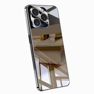 For iPhone 12 Pro Max Electroplating Ice Crystal Airbag Full Coverage Shockproof Phone Case(Black)