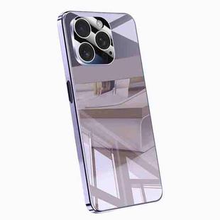 For iPhone 13 Pro Max Electroplating Ice Crystal Airbag Full Coverage Shockproof Phone Case(Purple)