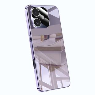 For iPhone 16 Plus Electroplating Ice Crystal Airbag Full Coverage Shockproof Phone Case(Purple)