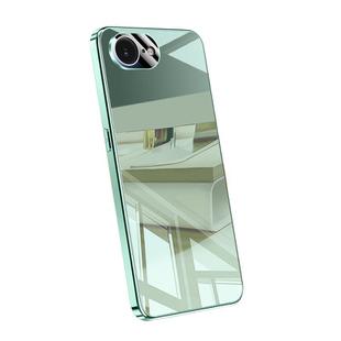 For iPhone 16e Electroplating Ice Crystal Airbag Full Coverage Shockproof Phone Case(Green)