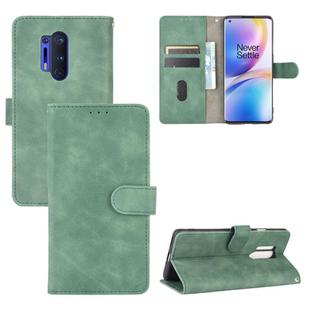 For OnePlus 8 Pro Solid Color Skin Feel Magnetic Buckle Horizontal Flip Calf Texture PU Leather Case with Holder & Card Slots & Wallet(Green)