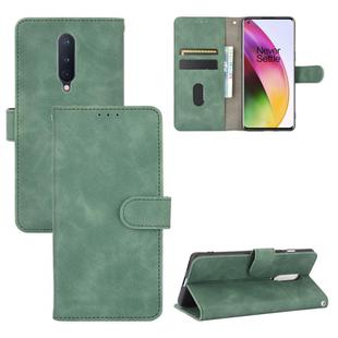 For OnePlus 8 Solid Color Skin Feel Magnetic Buckle Horizontal Flip Calf Texture PU Leather Case with Holder & Card Slots & Wallet(Green)