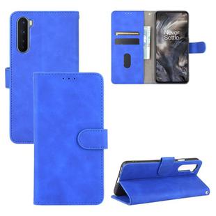 For OnePlus Nord Solid Color Skin Feel Magnetic Buckle Horizontal Flip Calf Texture PU Leather Case with Holder & Card Slots & Wallet(Blue)