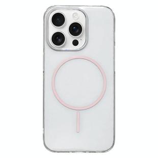 For iPhone 13 Pro Max Clear Color PC Thin Circle MagSafe Phone Case(Pink)