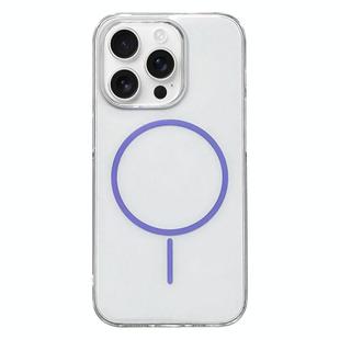 For iPhone 13 Pro Max Clear Color PC Thin Circle MagSafe Phone Case(Purple)