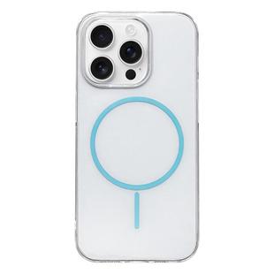 For iPhone 13 Pro Max Clear Color PC Thin Circle MagSafe Phone Case(Blue)