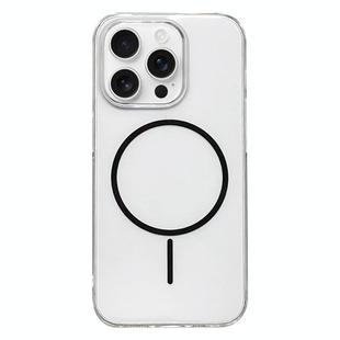 For iPhone 13 Pro Max Clear Color PC Thin Circle MagSafe Phone Case(Black)