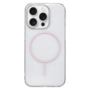 For iPhone 13 Pro Clear Color PC Thin Circle MagSafe Phone Case(Pink)
