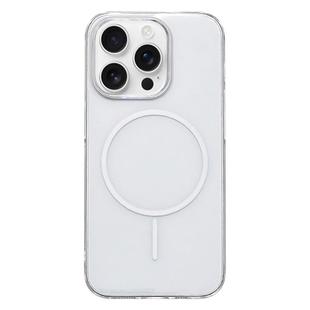 For iPhone 12 Pro Max Clear Color PC Thin Circle MagSafe Phone Case(White)