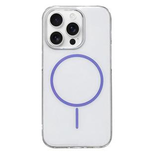 For iPhone 12 Pro Max Clear Color PC Thin Circle MagSafe Phone Case(Purple)