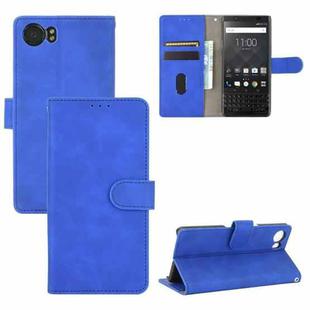 For BlackBerry Keyone Solid Color Skin Feel Magnetic Buckle Horizontal Flip Calf Texture PU Leather Case with Holder & Card Slots & Wallet(Blue)