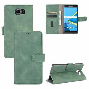 For BlackBerry Priv Solid Color Skin Feel Magnetic Buckle Horizontal Flip Calf Texture PU Leather Case with Holder & Card Slots & Wallet(Green)