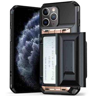 For iPhone 11 Pro Max Card Slot PC Hybrid TPU Combo Phone Case(Gold)