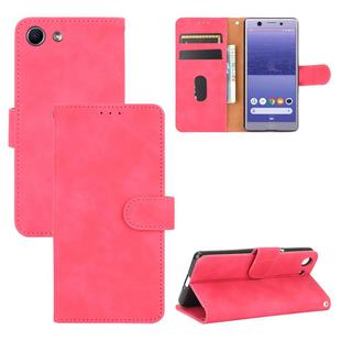 For Sony Xperia Ace Solid Color Skin Feel Magnetic Buckle Horizontal Flip Calf Texture PU Leather Case with Holder & Card Slots & Wallet(Rose Red)