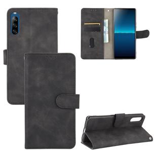 For Sony Xperia L4 Solid Color Skin Feel Magnetic Buckle Horizontal Flip Calf Texture PU Leather Case with Holder & Card Slots & Wallet(Black)