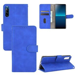 For Sony Xperia L4 Solid Color Skin Feel Magnetic Buckle Horizontal Flip Calf Texture PU Leather Case with Holder & Card Slots & Wallet(Blue)