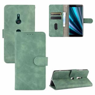 For Sony Xperia XZ3 Solid Color Skin Feel Magnetic Buckle Horizontal Flip Calf Texture PU Leather Case with Holder & Card Slots & Wallet(Green)