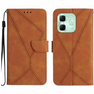 For Infinix Hot 50i 4G Stitching Embossed Leather Phone Case(Brown)