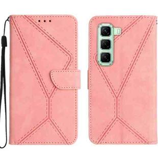 For Infinix Hot 50 4G Stitching Embossed Leather Phone Case(Pink)