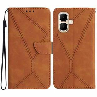 For Infinix Smart 10 4G / Tecno Pop 10 Stitching Embossed Leather Phone Case(Brown)
