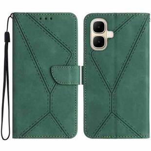 For Infinix Smart 10 4G / Tecno Pop 10 Stitching Embossed Leather Phone Case(Green)