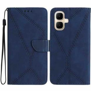 For Infinix Smart 10 4G / Tecno Pop 10 Stitching Embossed Leather Phone Case(Blue)