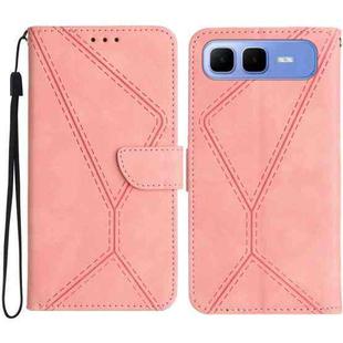 For Infinix Smart 10 Plus 4G Stitching Embossed Leather Phone Case(Pink)